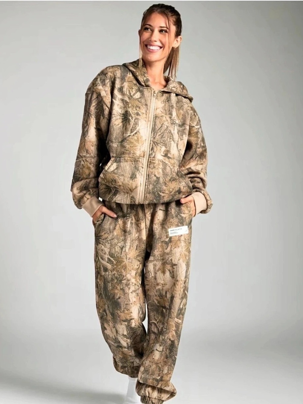 Camo Zip Hoodie and Sweatpants - Color High Sierra